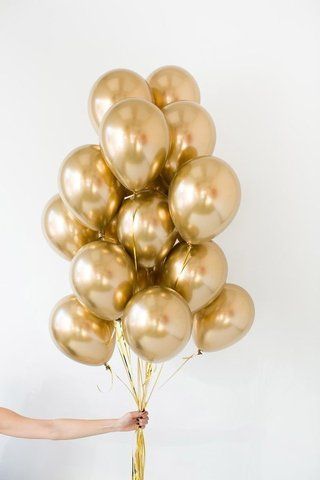 Сет хромових золотих куль set-gold-balloons-10 фото
