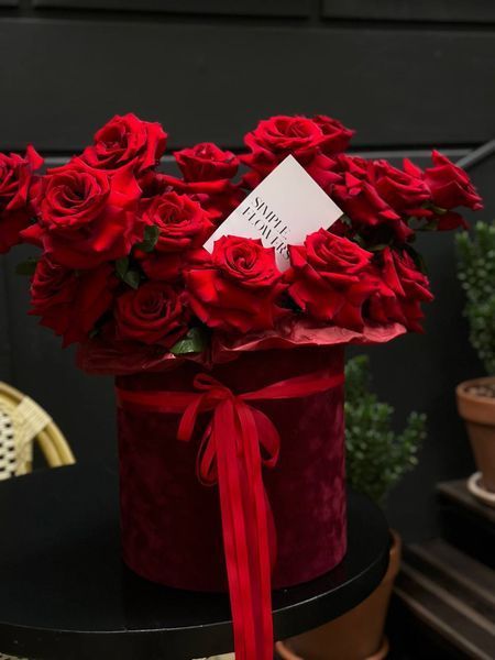 Box of 25 French red roses
